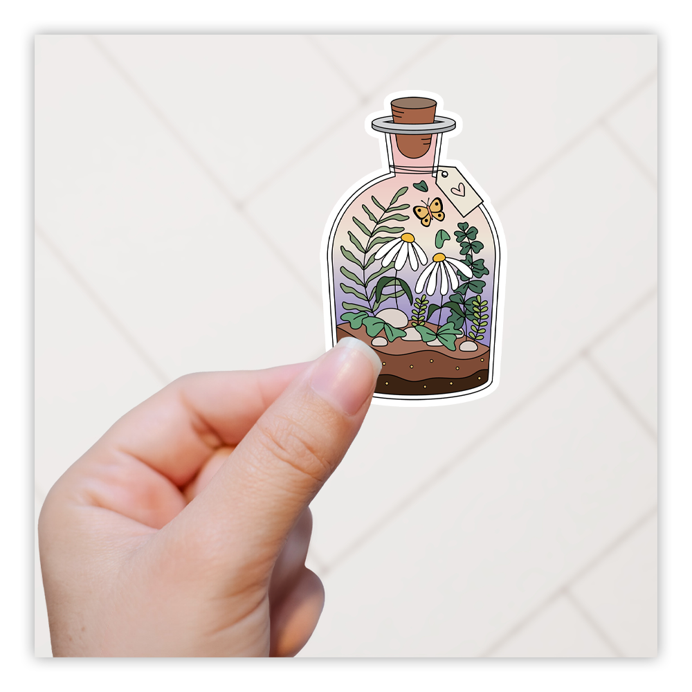 Bottle of Flowers Die Cut Sticker (66)