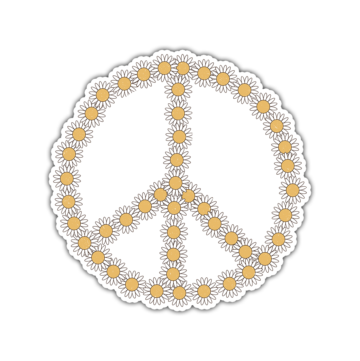 Peace Sign Daisies Die Cut Sticker (682)