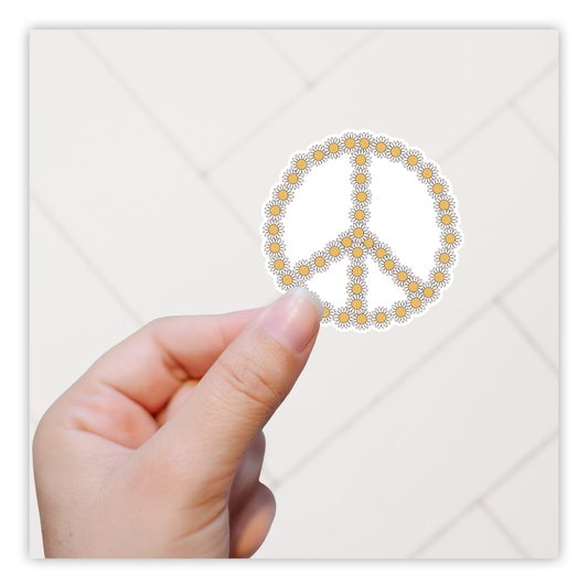 Peace Sign Daisies Die Cut Sticker (682)