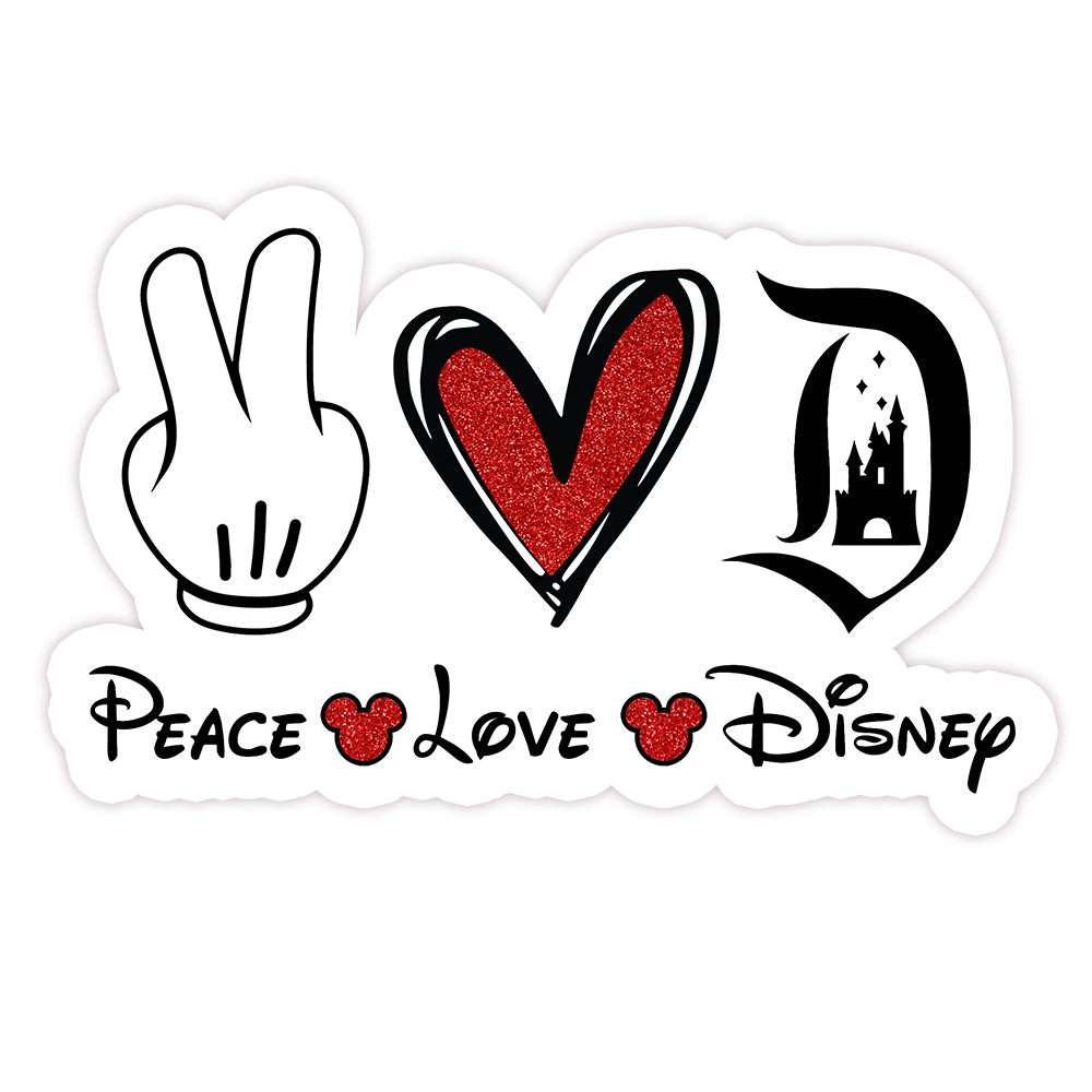 Peace Love Disney Die Cut Sticker (685)