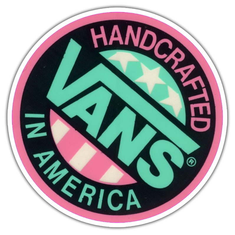 1980's Vans Pink Turquoise Die Cut Sticker (693)