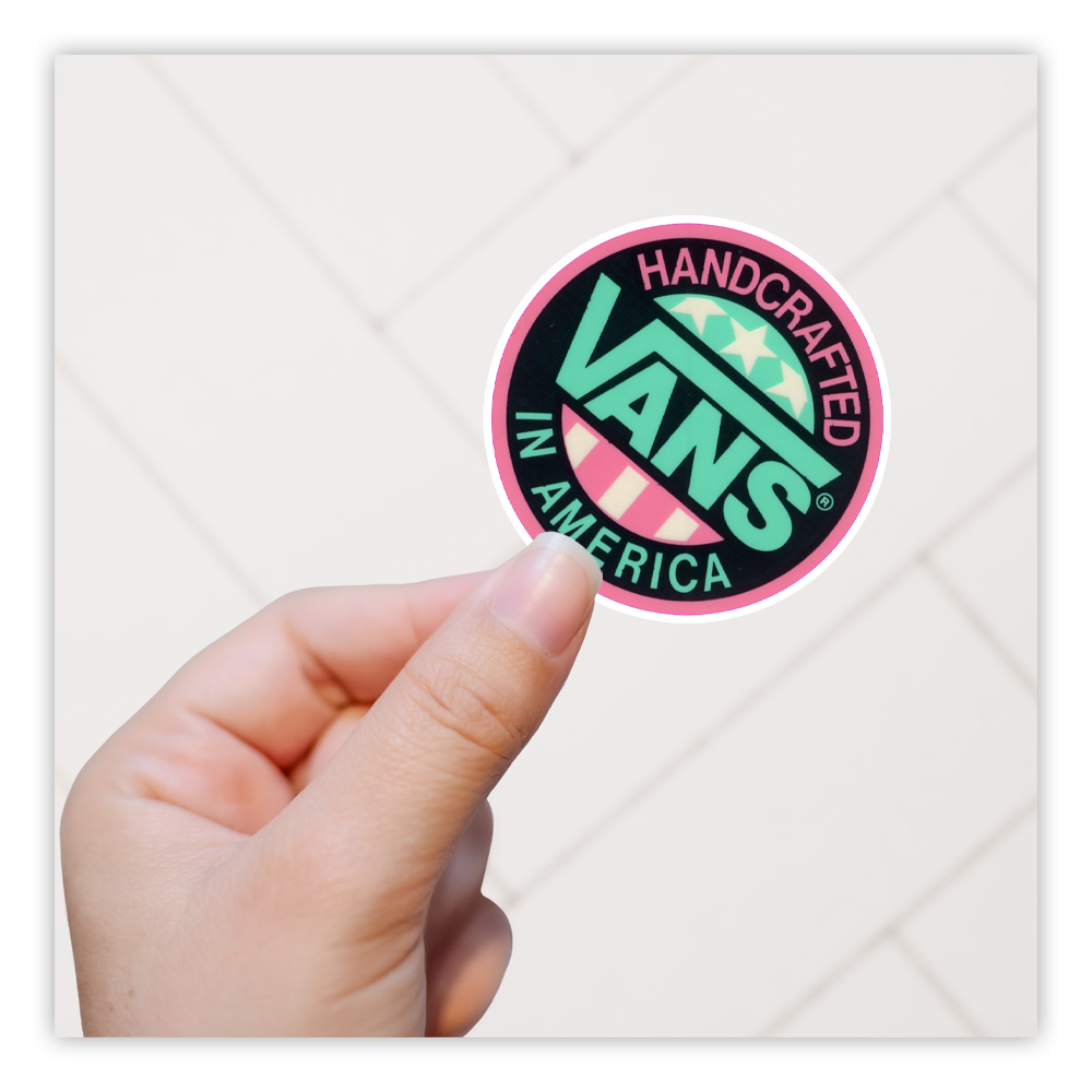 1980's Vans Pink Turquoise Die Cut Sticker (693)