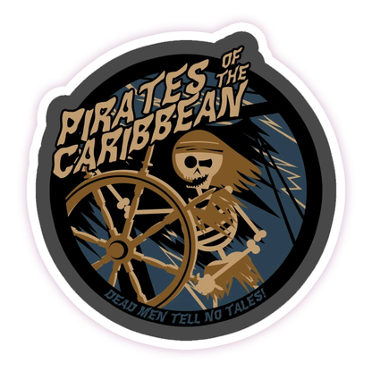 Pirates of the Caribbean Skeleton on Helm Die Cut-plakker (714)