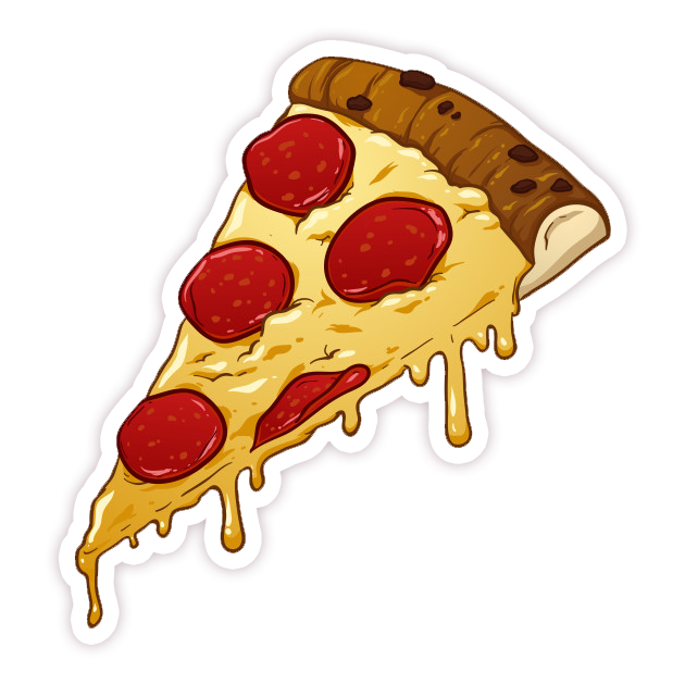 Slice of Pepperoni Pizza Die Cut Sticker (72)
