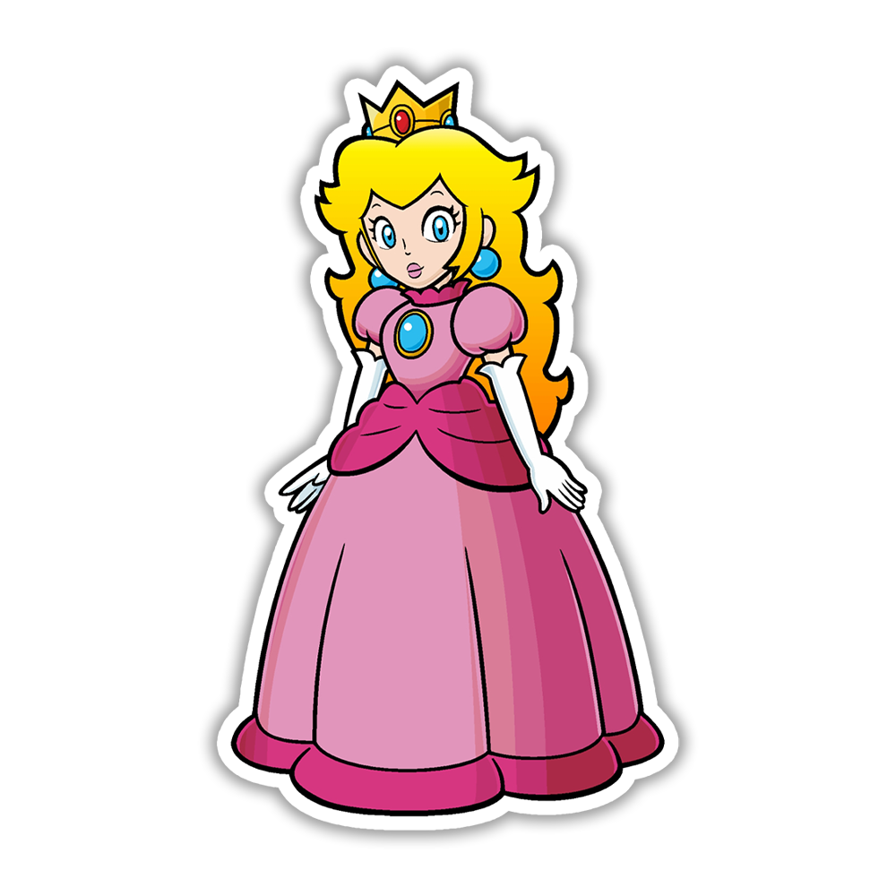 Super Mario Bros Princess Peach Die Cut Sticker (722)