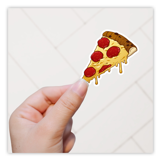 Slice of Pepperoni Pizza Die Cut Sticker (72)