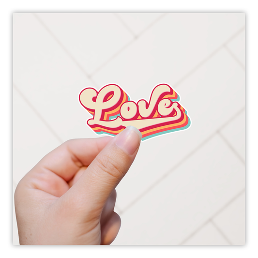 Retro Boho Love Die Cut Sticker (747)