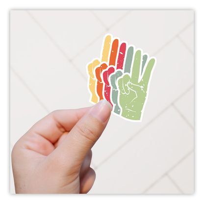 Retro Boho Peace Die Cut Sticker (748)