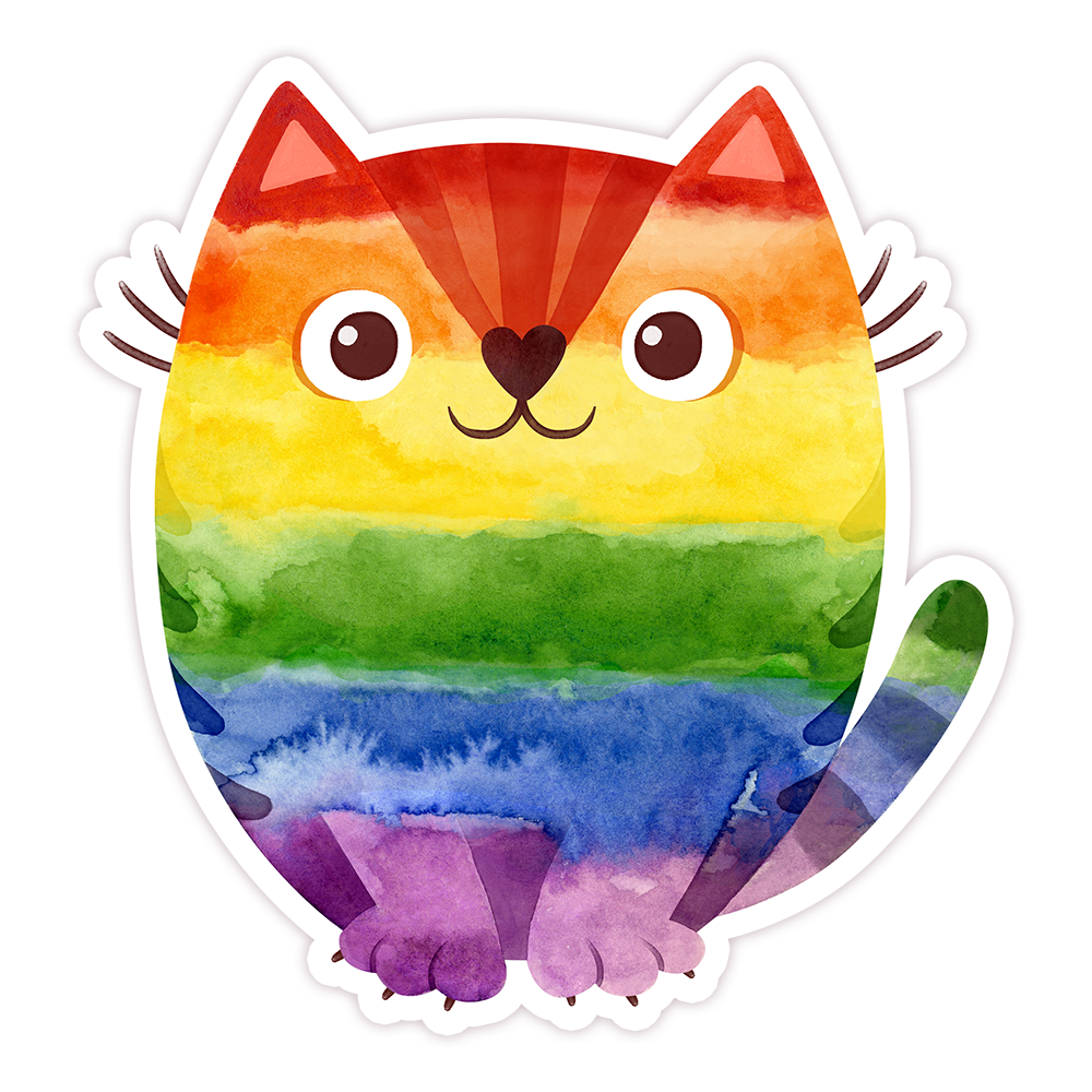 Rainbow Cat Die Cut Sticker (77)