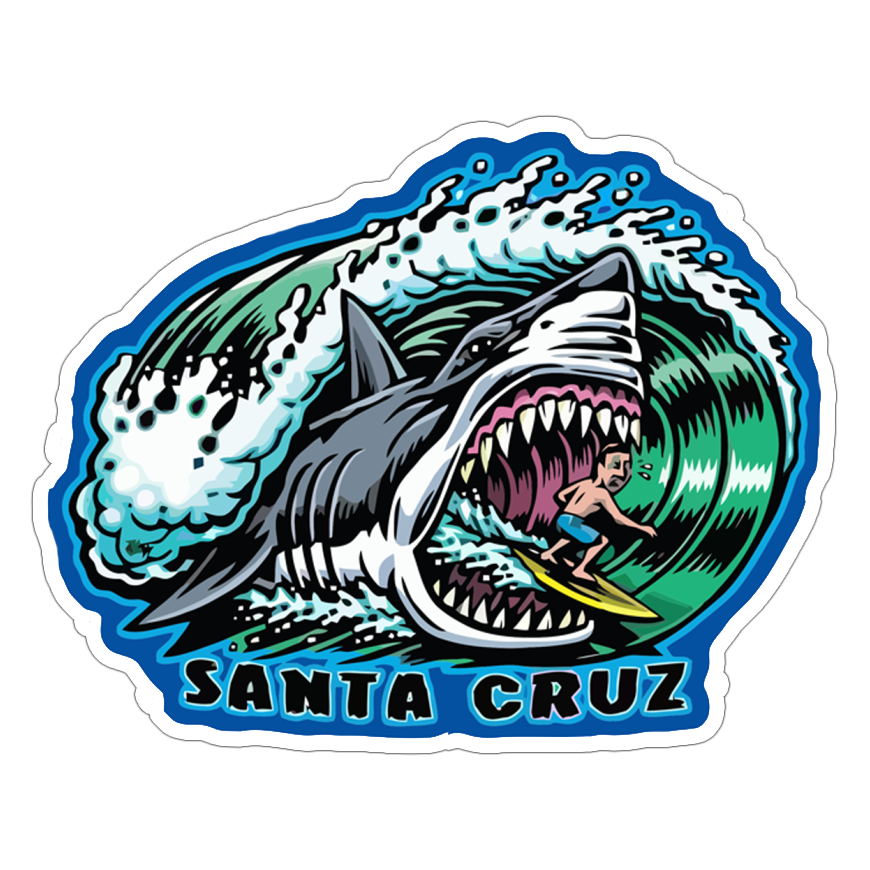 Santa Cruz Surf and Skate Shark Die Cut-plakker (772)