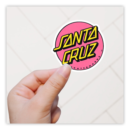 Santa Cruz Skateboards Pink Puck Die Cut Sticker (775)