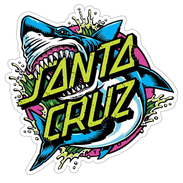 Santa Cruz Surf and Skate Shark Die Cut Sticker (776)