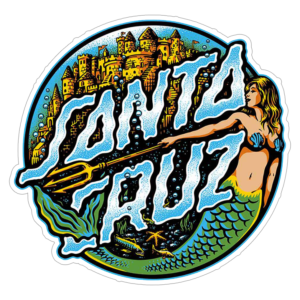 Santa Cruz Mermaid Die Cut Sticker (779)