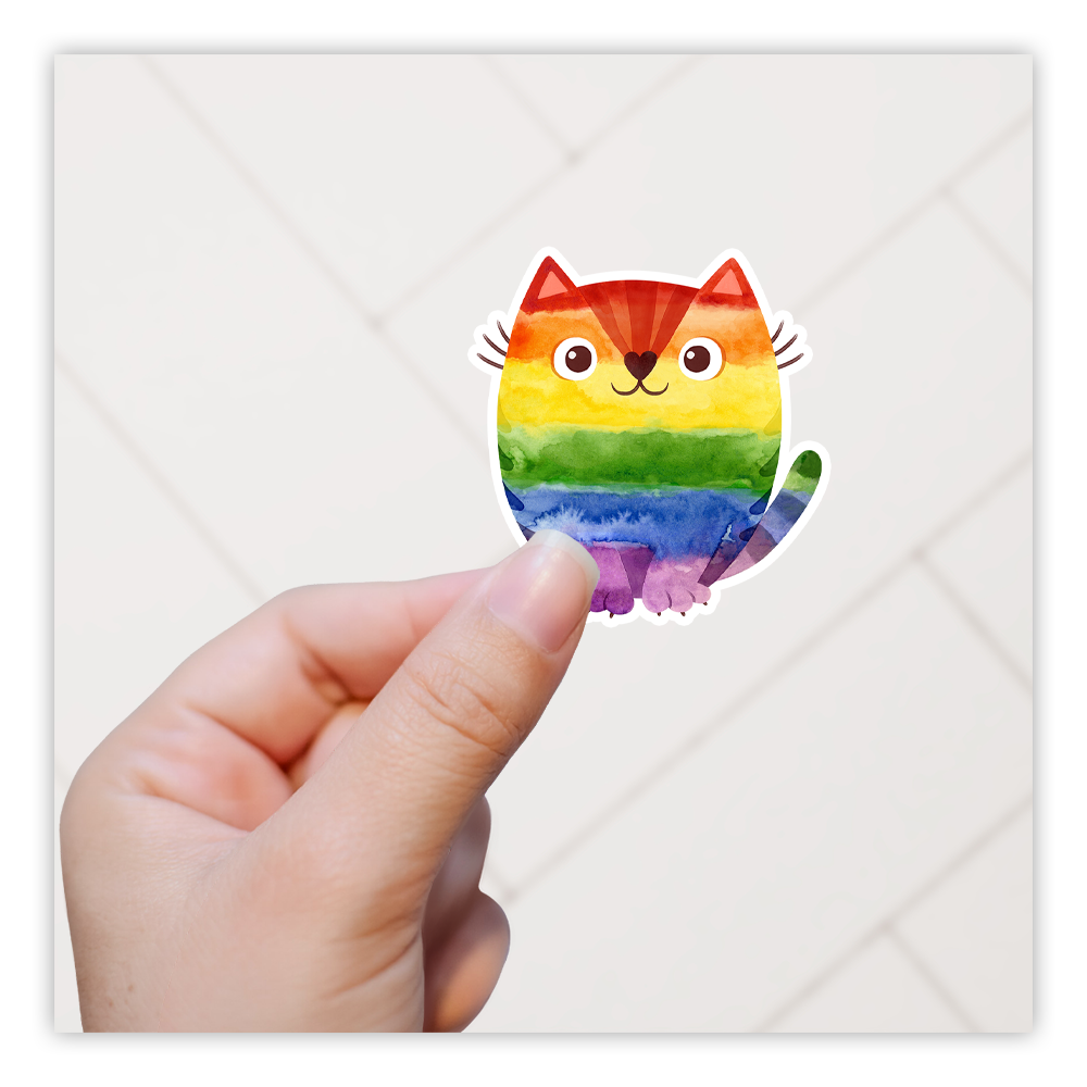 Rainbow Cat Die Cut Sticker (77)