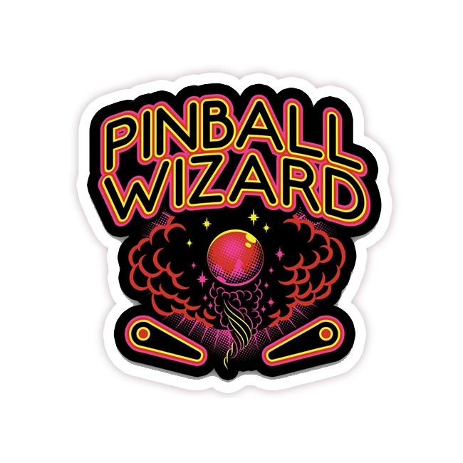 Neon Light Pinball Wizard Die Cut Sticker (78)