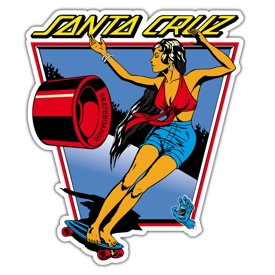 Santa Cruz Skater Girl Die Cut Sticker (780)