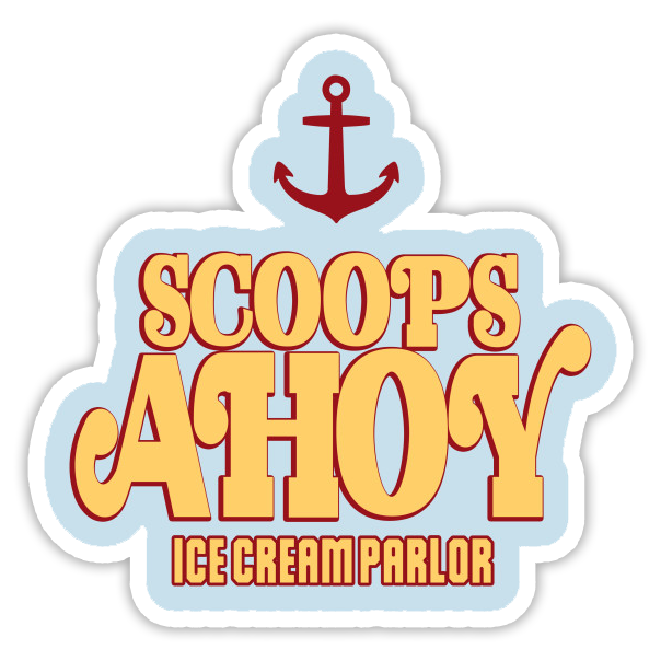 Stranger Things Scoops Ahoy Ice Cream Parlor Die Cut Sticker (787)