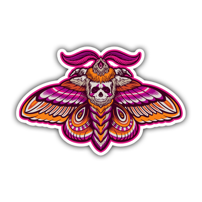 Deaths Head Moth Die Cut Sticker (809)