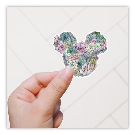 Hidden Mickey Mouse Icon - Succulents Die Cut Sticker (81)