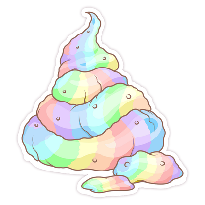 Unicorn Poop Rainbow Poop Pile Die Cut Sticker (82)