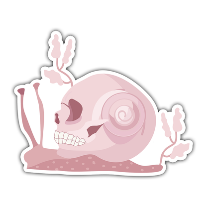 Pink Snail with Skull Shell Die Cut Sticker (826)