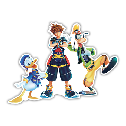 Kingdom Hearts Sora Goofy Donald Die Cut Sticker (830)