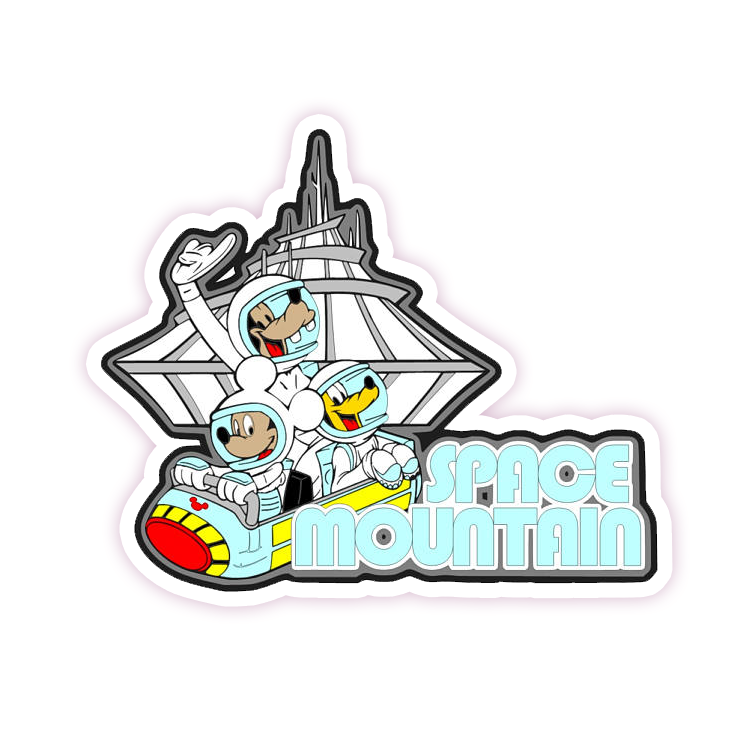 Space Mountain Die Cut-plakker (832)