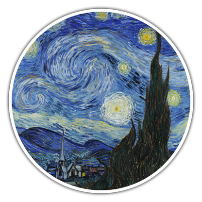 Starry Night van Gogh Die Cut Sticker (841)