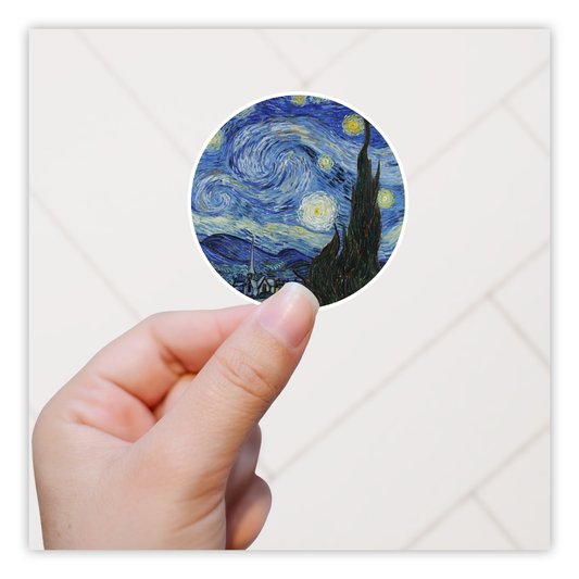 Starry Night van Gogh Die Cut Sticker (841)