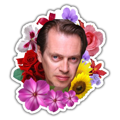 Floral Steve Buscemi Die Cut Sticker (847)