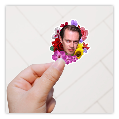 Floral Steve Buscemi Die Cut Sticker (847)