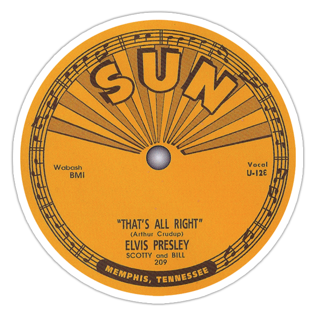 Sun Record Label Elvis Presley That's All Right Die Cut Sticker (870)