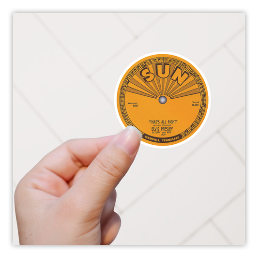 Sun Record Label Elvis Presley That's All Right Die Cut Sticker (870)