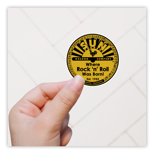 Sun Record Label Where Rock N Roll Was Born 1952 Die Cut Sticker (871)