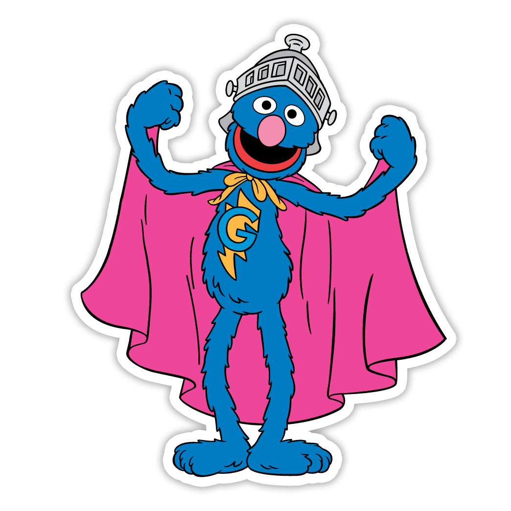 Sesame Street Super Grover Die Cut Sticker (874)