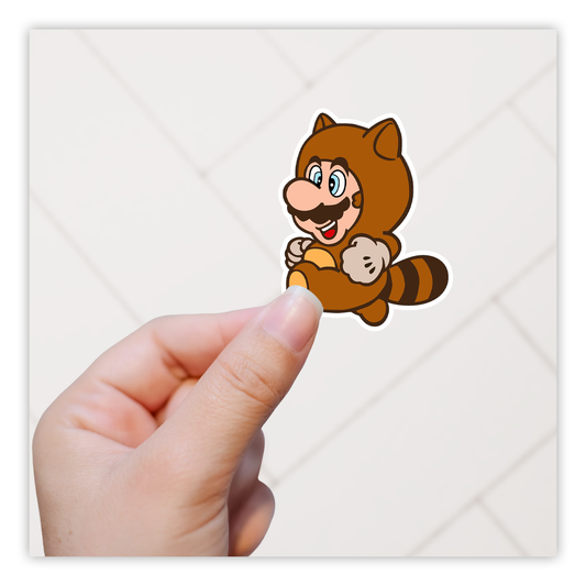 Super Mario Bros Racoon Mario Die Cut Sticker