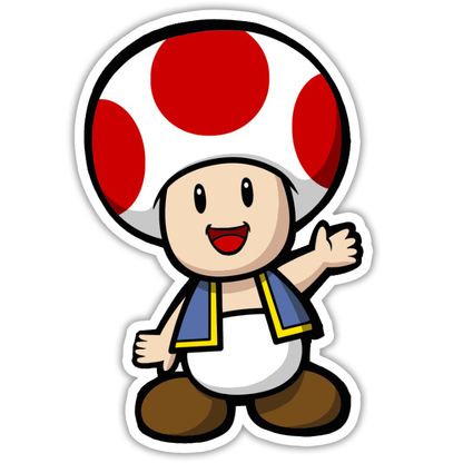 Super Mario Bros Toad Die Cut Sticker (877)