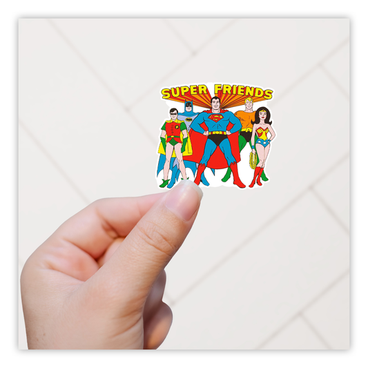 Saturday Morning Super Friends Die Cut Sticker (880)