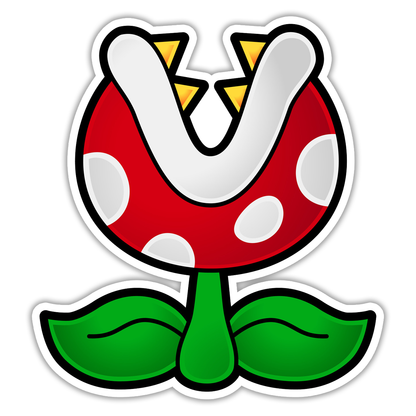 Super Mario Bros Piranha Plant Die Cut Sticker (881)