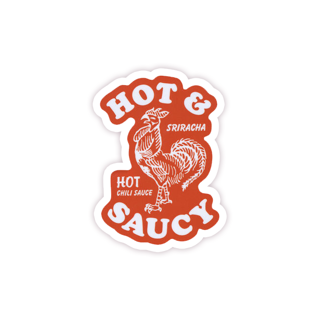 Hot & Spicy Siracha Label Die Cut Sticker (90)