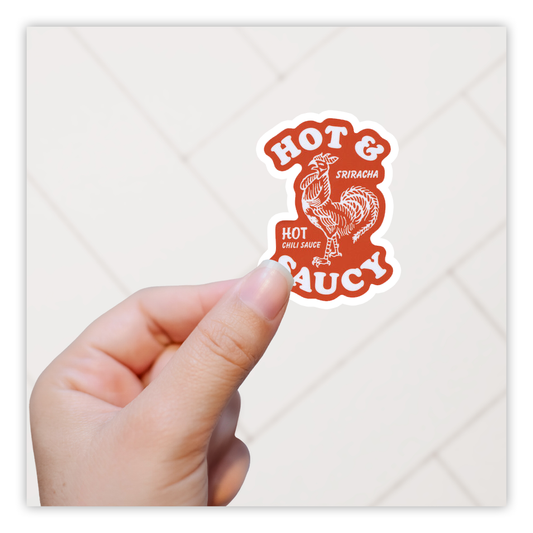 Hot & Spicy Siracha Label Die Cut Sticker (90)