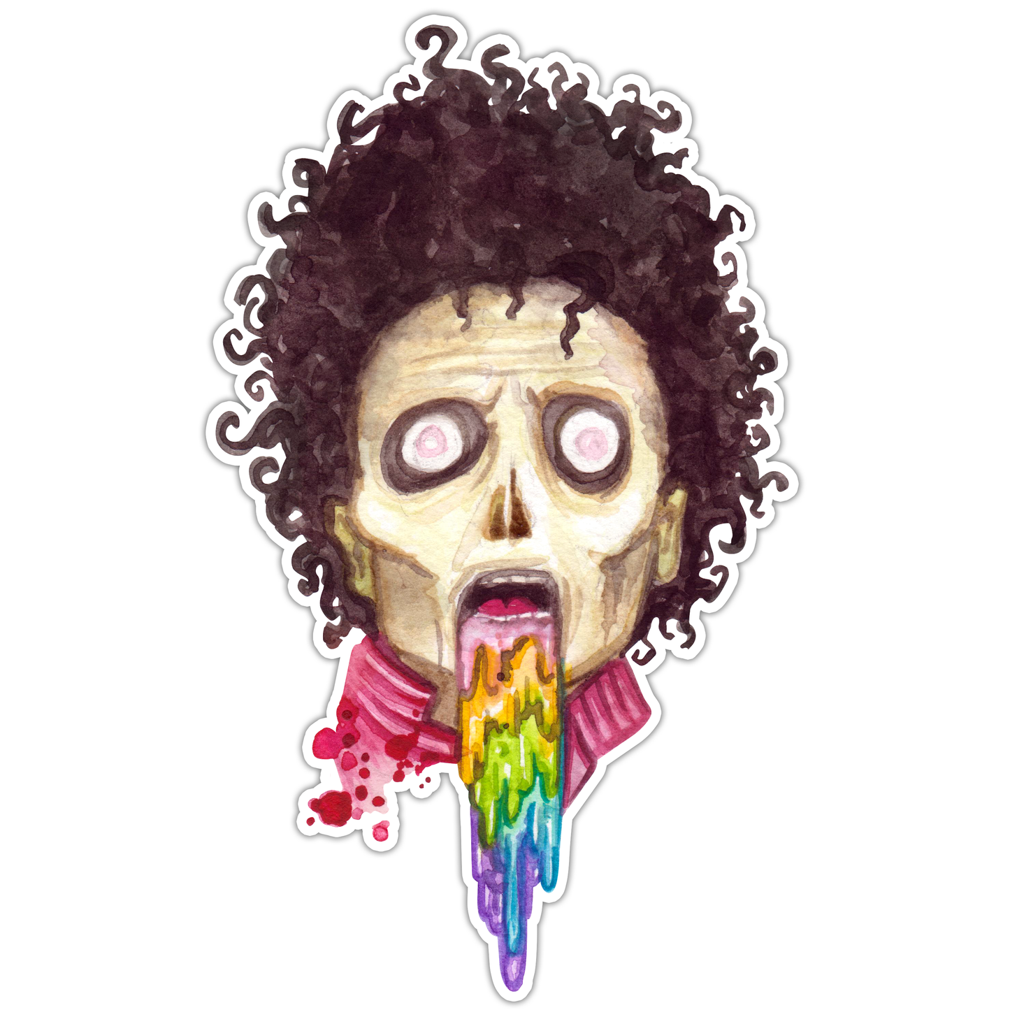 Waterverfriller Zombie Michael Jackson Rainbow Vomit Die Cut Sticker (914)