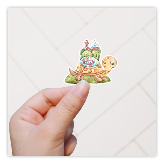 Watercolor Fantasy Tortoise Die Cut Sticker (937)