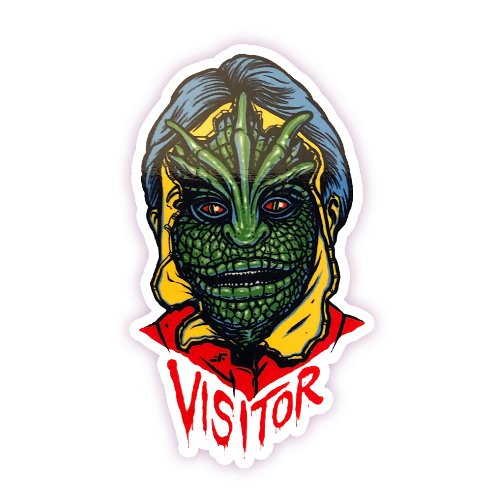 V Alien Visitor Die Cut Sticker (943)