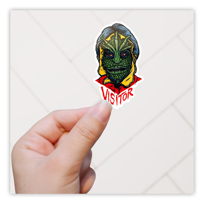 V Alien Visitor Die Cut Sticker (943)