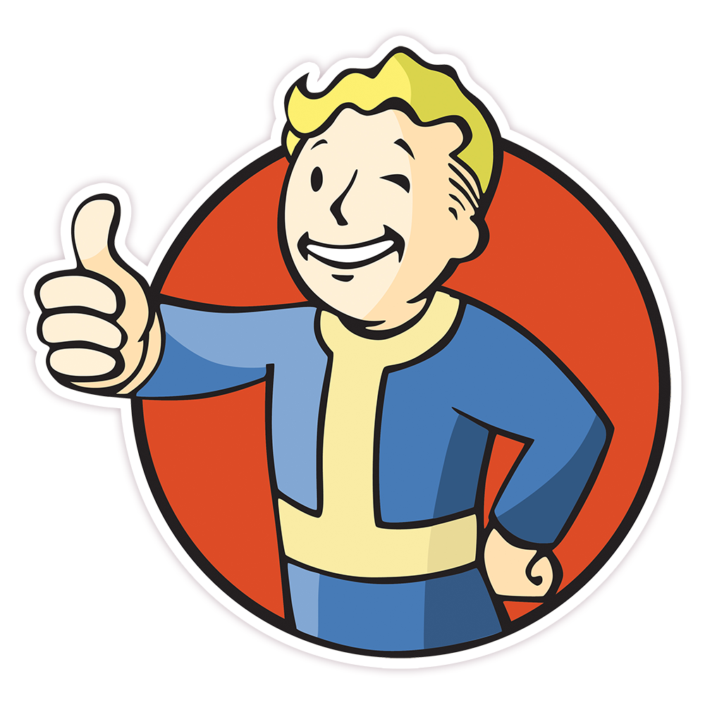 Fallout Vault Boy Thumbs Up Die Cut Sticker (947)
