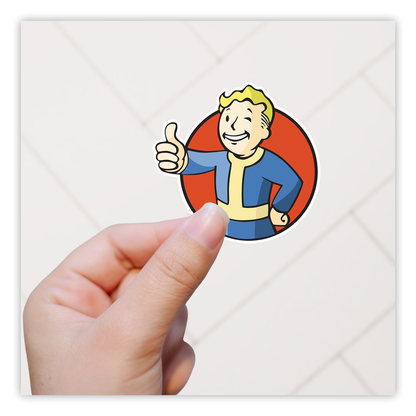 Fallout Vault Boy Thumbs Up Die Cut Sticker (947)