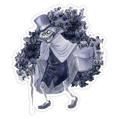 Disney Haunted Mansion Hatbox Ghost Die Cut-plakker (974)