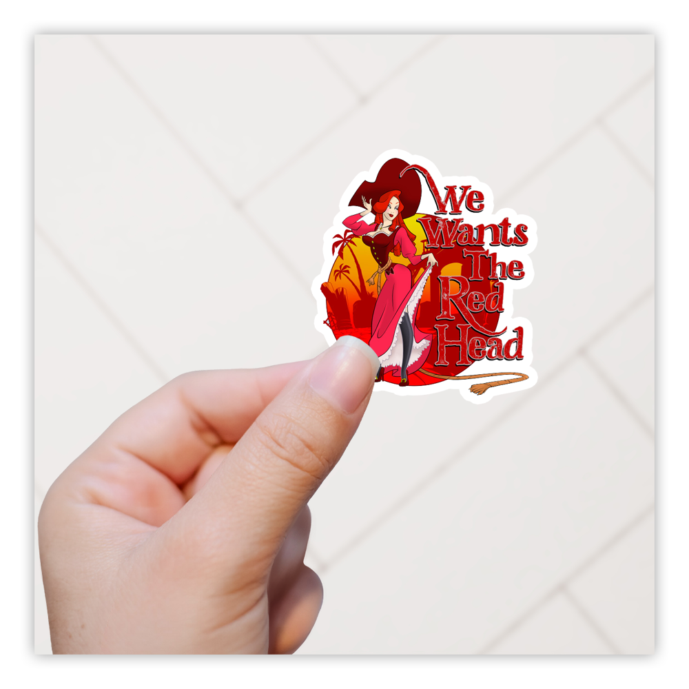 Pirates of the Caribbean We Wants The Red Head Die Cut Sticker (980)