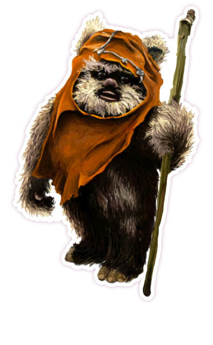 Star Wars Wicket Ewok Return Of The Jedi Die Cut Sticker (203)